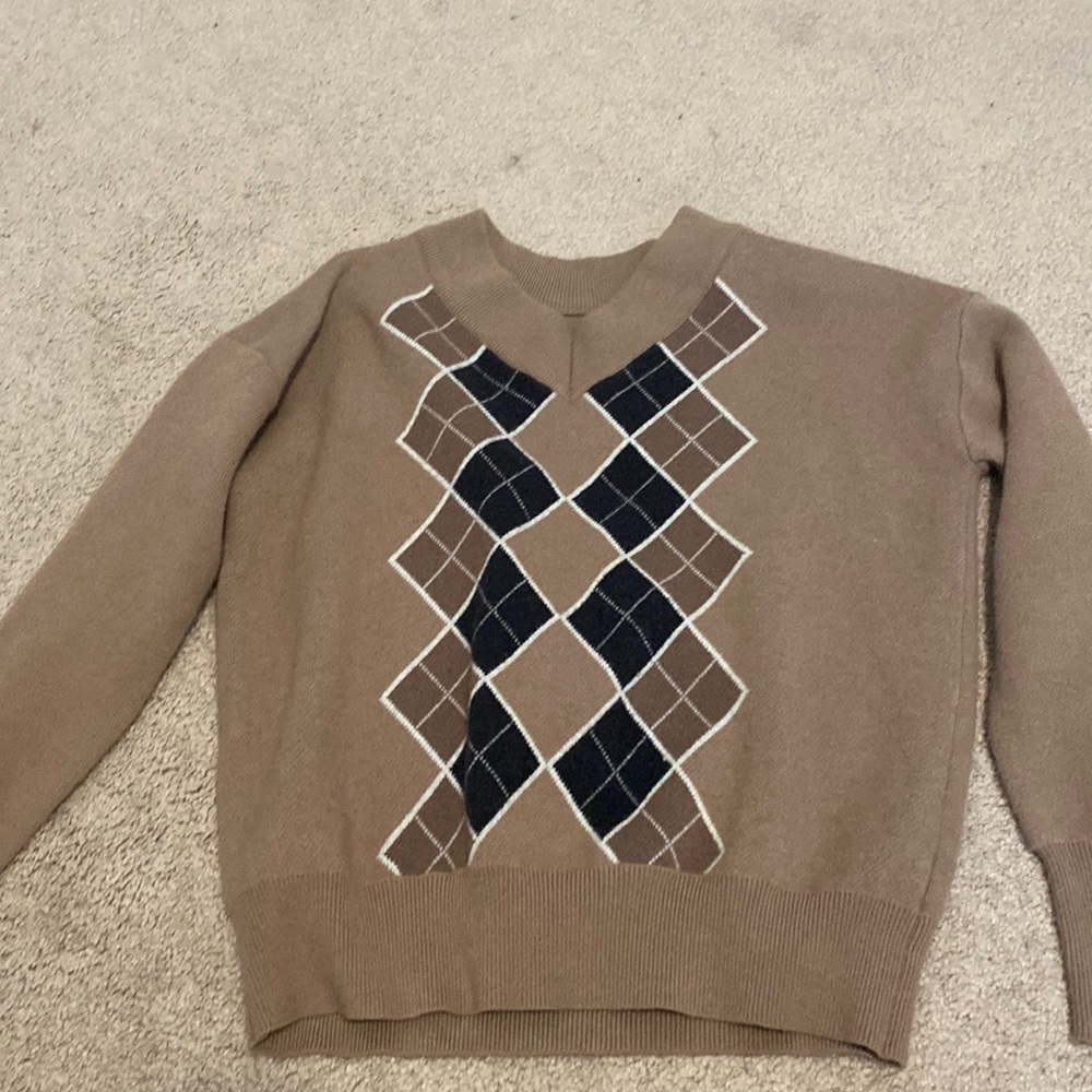 Amazon, brown sweater, small.
